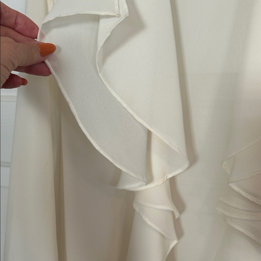 Chic Ivory Ruffle Blouse - Picture 9 of 10